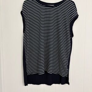 LOFT Navy and White Striped Top